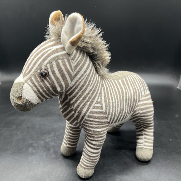 Wild Republic Baby Zebra Plush 11” Stuffed Animal Toy Safari Zoo Gray White - Picture 1 of 13